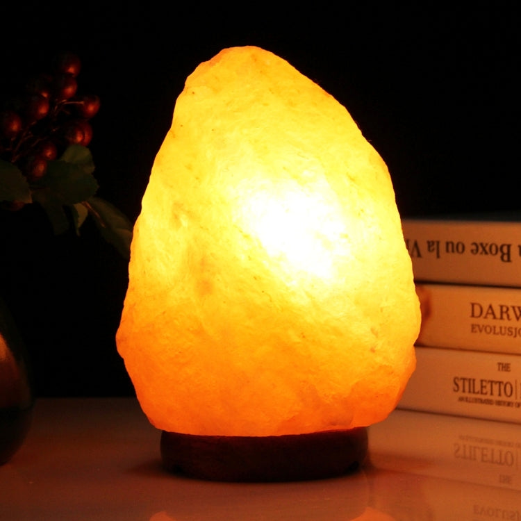 Crystal Rock Healthy Table Desk Lamp Night Light with Wood Base & Bulb & Switch, Medium Size Weight 2-3KG, AC 110V, US Plug My Store