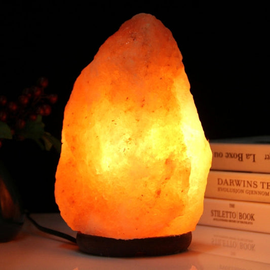 Crystal Rock Healthy Table Desk Lamp Night Light with Wood Base & Bulb & Switch, Large Size Weight 3-5KG, AC 220V My Store