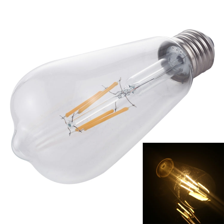 ST64 E27 4W 4 LEDs 600 LM 3000K Retro Dimming LED Filament Light Bulb Energy Saving Light, AC 220V My Store