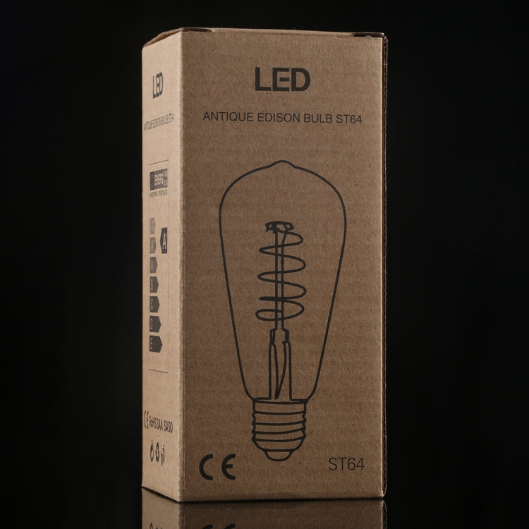 ST64 E27 4W 4 LEDs 600 LM 3000K Retro Dimming LED Filament Light Bulb Energy Saving Light, AC 220V