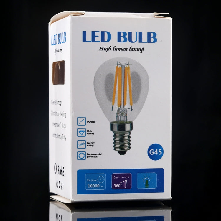 G45 E27 4W 4 LEDs 450 LM 3000K Retro Dimming LED Filament Light Bulb Energy Saving Light, AC 220V My Store