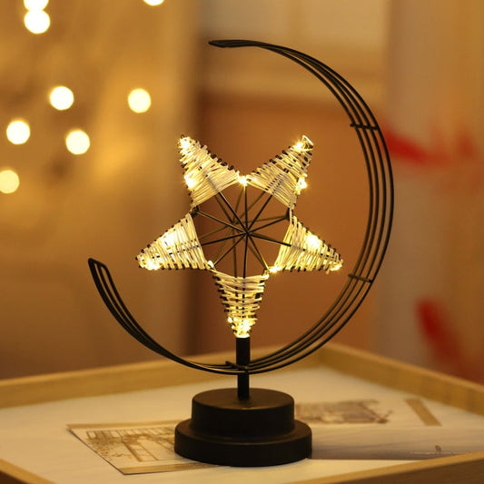 Star Moon Shape Iron Night Light Decorative Light, USB Version My Store