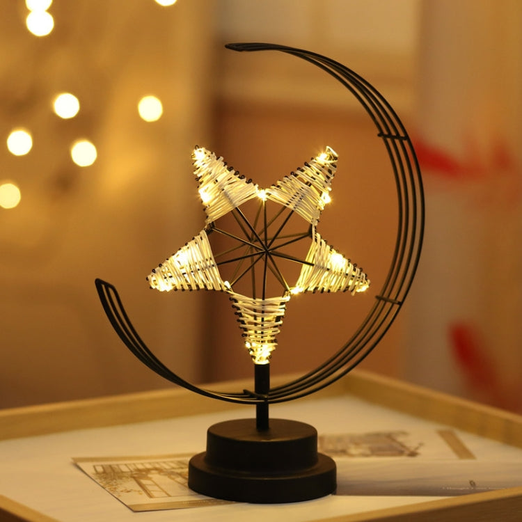 Star Moon Shape Iron Night Light Decorative Light, USB Version My Store