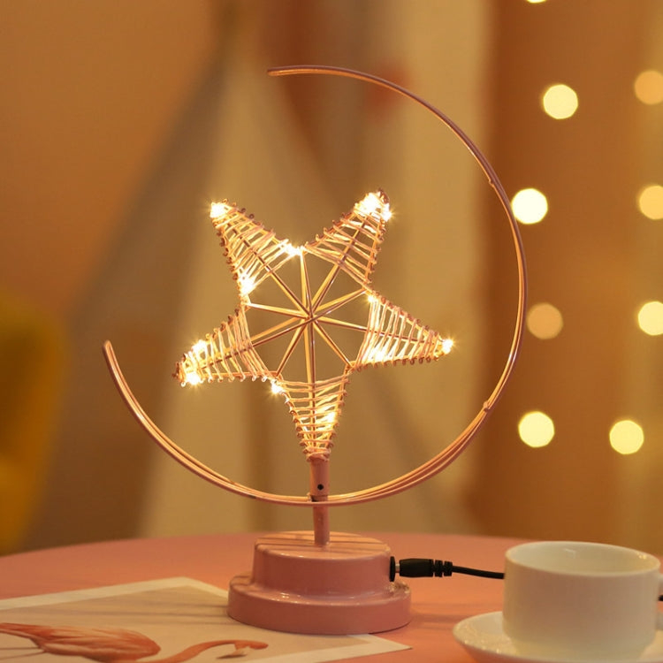 Star Moon Shape Iron Night Light Decorative Light, USB Version My Store