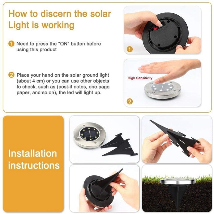 2 PCS 10 LEDs Solar Powered Buried Light Under Ground Lamp IP65 Waterproof Outdoor Garden Street Light-Reluova