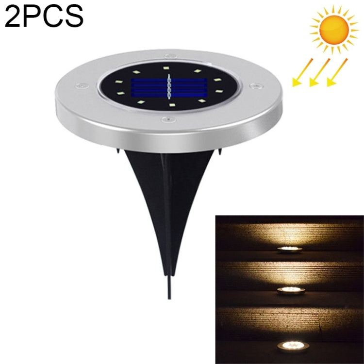 2 PCS 10 LEDs Solar Powered Buried Light Under Ground Lamp IP65 Waterproof Outdoor Garden Street Light-Reluova