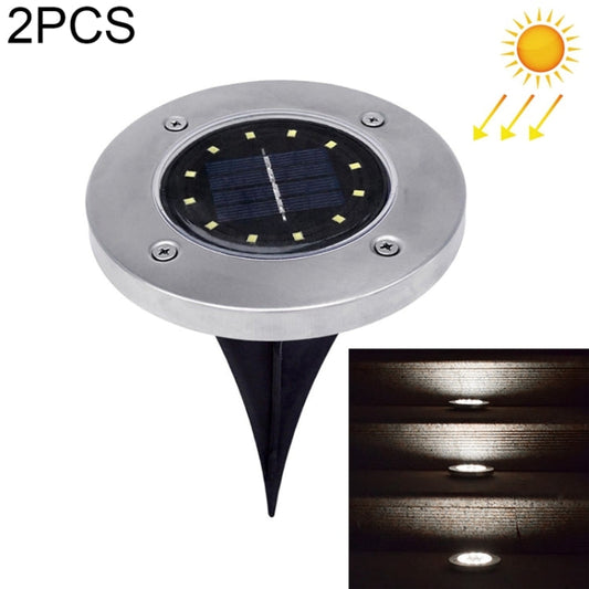 2 PCS 12 LEDs Solar Powered Buried Light Under Ground Lamp IP65 Waterproof Outdoor Garden Street Light