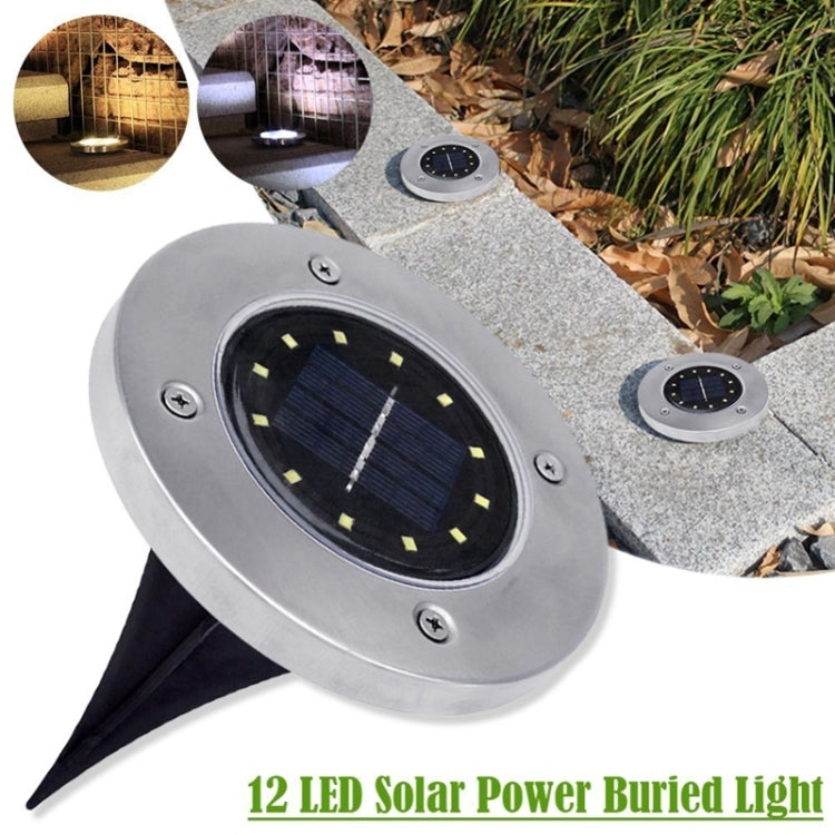 2 PCS 12 LEDs Solar Powered Buried Light Under Ground Lamp IP65 Waterproof Outdoor Garden Street Light-Reluova