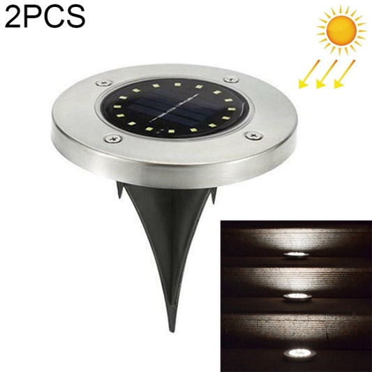 2 PCS 16 LEDs Solar Powered Buried Light Under Ground Lamp IP65 Waterproof Outdoor Garden Street Light