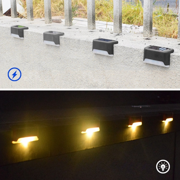 12 PCS Solar Powered LED Outdoor Stairway Light IP65 Waterproof Garden Lamp, Warm White Light