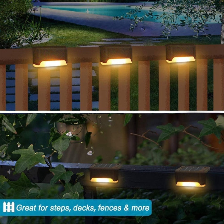 12 PCS Solar Powered LED Outdoor Stairway Light IP65 Waterproof Garden Lamp, Warm White Light