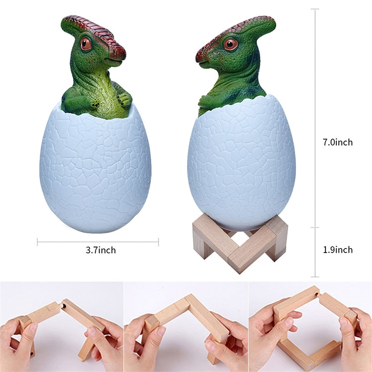 Parasaurolophus Shape Creative Touch 3D Decorative Night Light, 3-color Patting Version