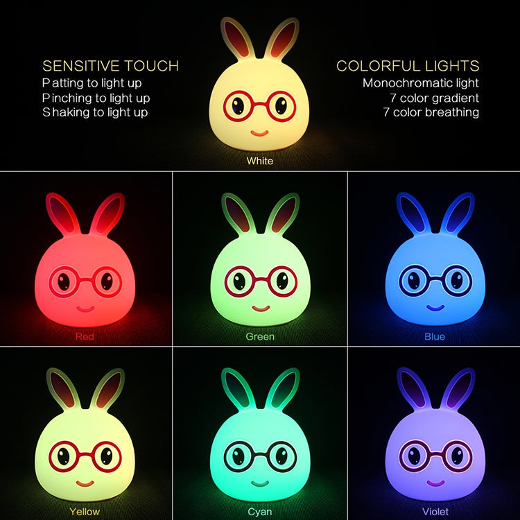 Smiling Rabbit Creative Touch 3D LED Decorative Night Light, AAA Battery Version My Store