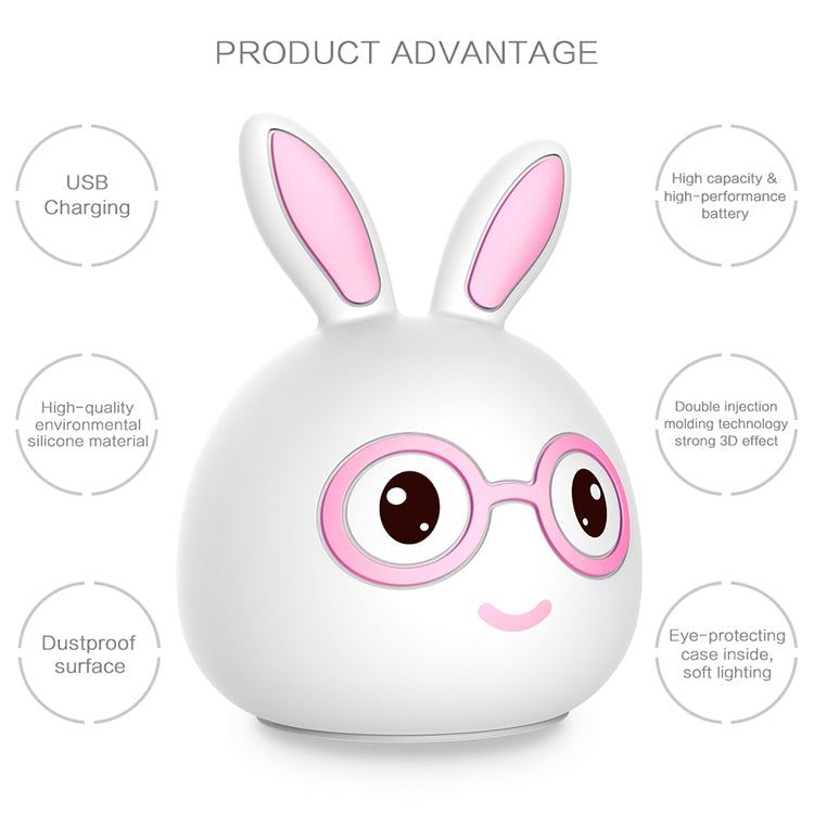 Smiling Rabbit Creative Touch 3D LED Decorative Night Light, AAA Battery Version My Store