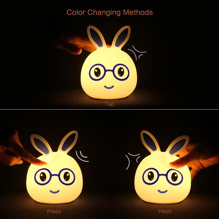 Smiling Rabbit Creative Touch 3D LED Decorative Night Light, AAA Battery Version My Store