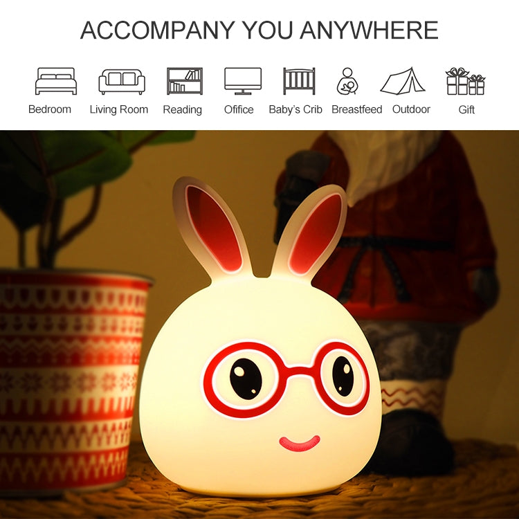 Smiling Rabbit Creative Touch 3D LED Decorative Night Light, AAA Battery Version My Store