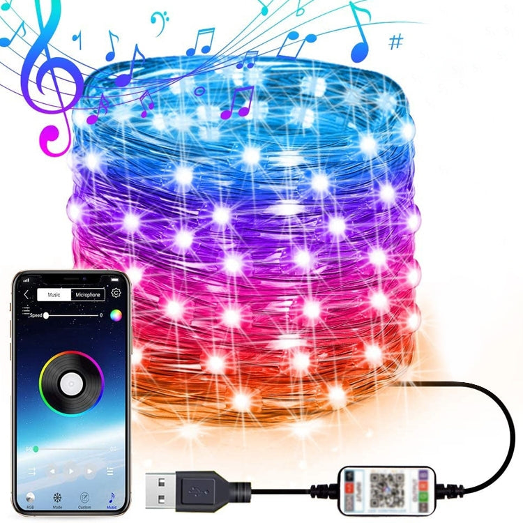 Christmas Decoration RGB Copper Wire String Light Bluetooth Mobile APP Control, Length: 2m 20 LEDs My Store