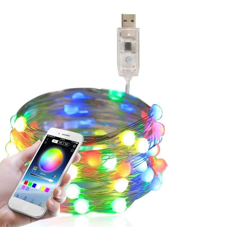 Christmas Decoration USB Copper Wire String Light Bluetooth Mobile APP Control, Length: 5m 50 LEDs My Store