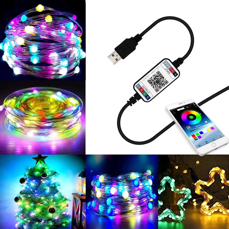 Christmas Decoration USB Copper Wire String Light Bluetooth Mobile APP Control, Length: 5m 50 LEDs My Store