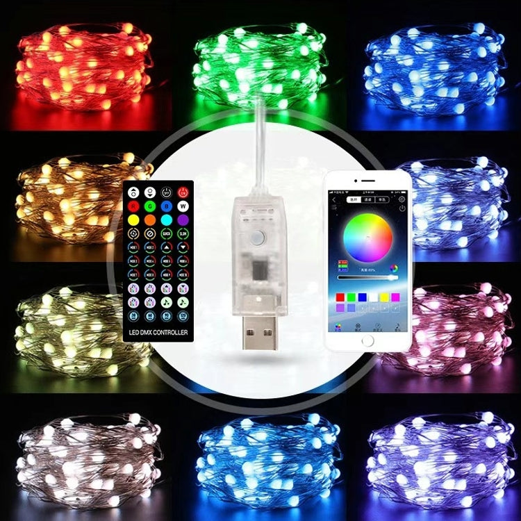 Christmas Decoration USB Copper Wire String Light Bluetooth Mobile APP Control, Length: 5m 50 LEDs My Store