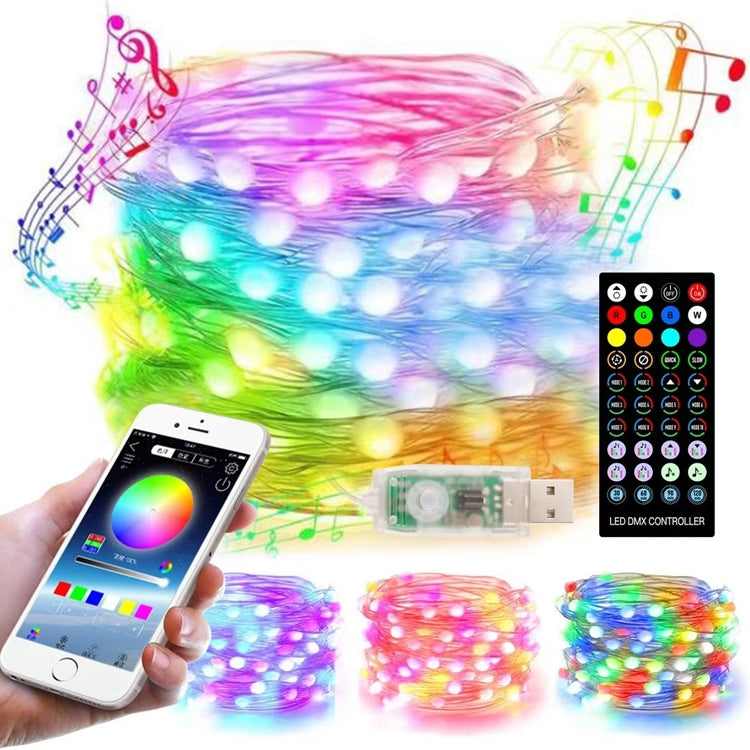 Christmas Decoration USB Copper Wire String Light Remote Controller & Bluetooth Mobile APP Control, Length: 10m 100 LEDs My Store