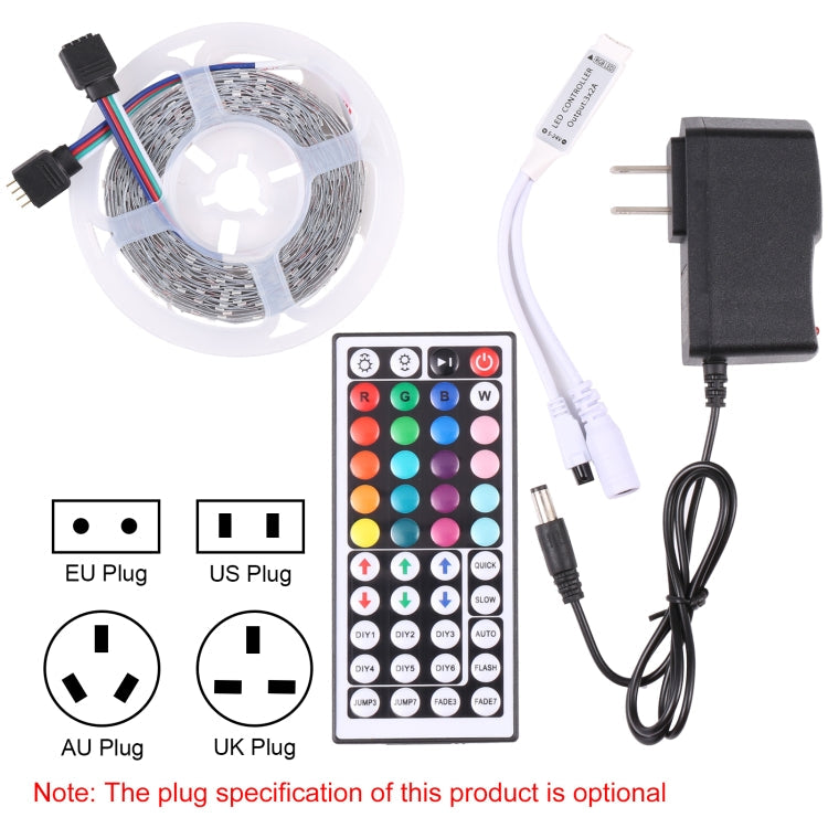 Bare Board 2835 SMD RGB LED Rope Light, 60 LED/m, Length: 5m, 12V 2A 100-240V, with 44-key Remote Control My Store