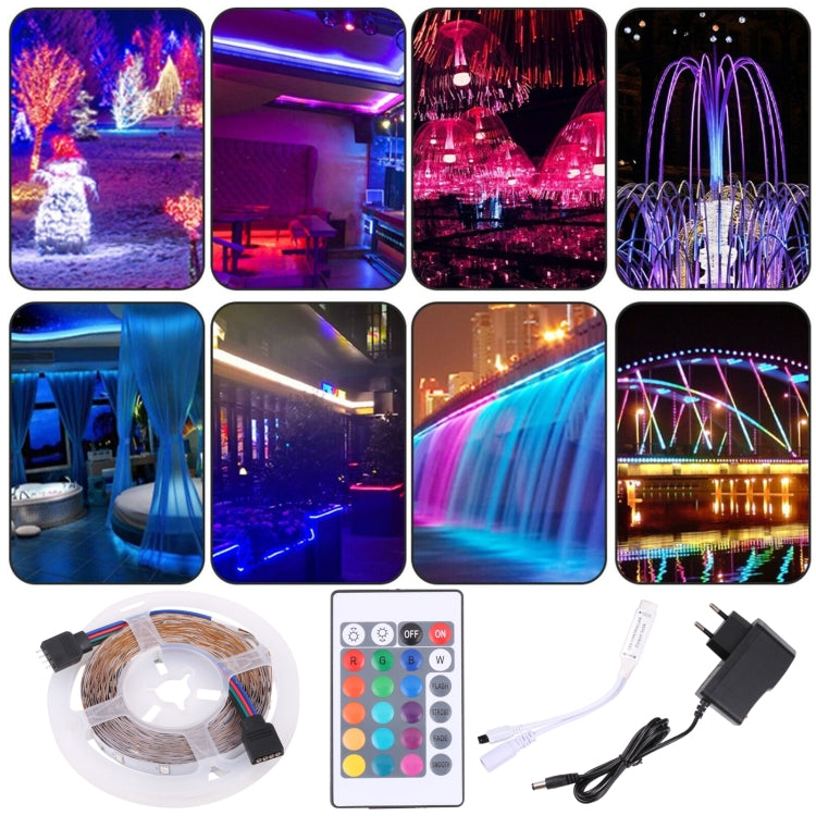 Bare Board 2835 SMD RGB LED Rope Light, 60 LED/m, Length: 5m, 12V 2A 100-240V, with 24-key Remote Control My Store