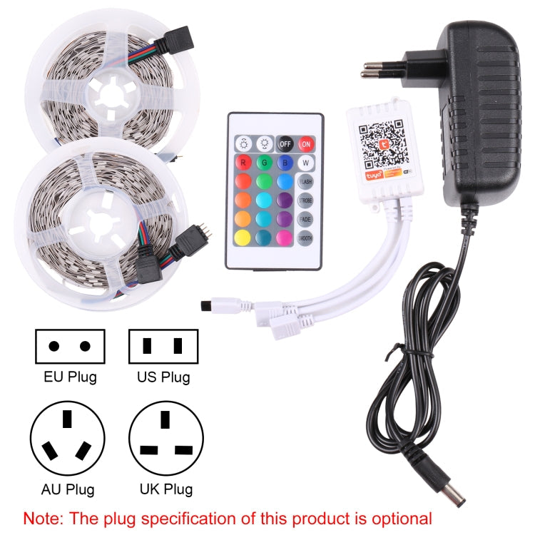 2pcs Bare Board 5050 SMD RGB LED Rope Light, 30 LED/m, Length: 5m, 12V 2A 100-240V, with 24 Keys Doodle Controller My Store