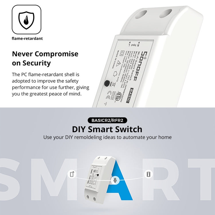 Sonoff Basic R2 eWelink Phone APP WiFi 2.4GHz DIY Smart LED Switch Remote Controller Module, Support Alexa Echo & Google Home Voice Control, AC 90-250V My Store