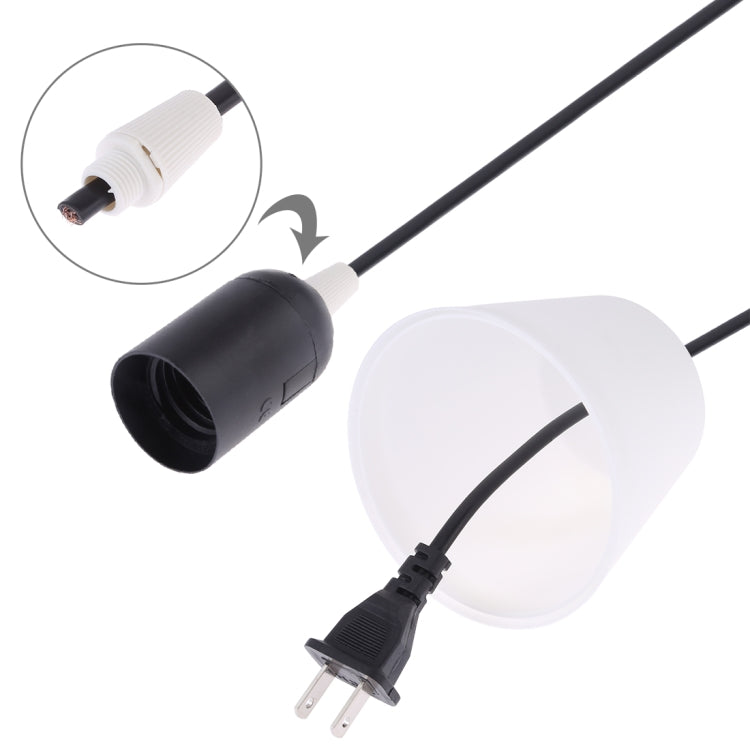 E27 Wire Cap Lamp Holder Chandelier Power Socket with Lampshade & 1.5m Extension Cable, US Plug My Store