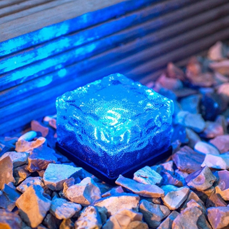 Solar Powered Square Tempered Glass Outdoor LED Buried Light Garden Decoration Lamp IP55 Waterproof，Size: 7 x 7 x 5cm My Store