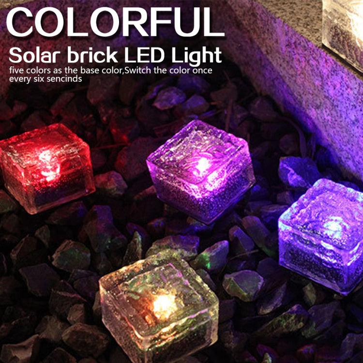 Solar Powered Square Tempered Glass Outdoor LED Buried Light Garden Decoration Lamp IP55 Waterproof，Size: 7 x 7 x 5cm My Store