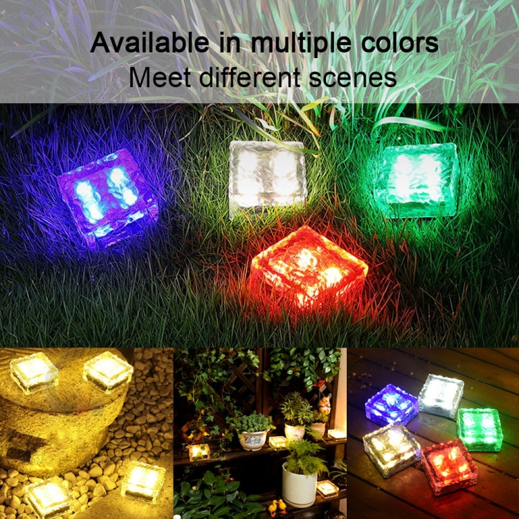 Solar Powered Square Tempered Glass Outdoor LED Buried Light Garden Decoration Lamp IP55 Waterproof，Size: 7 x 7 x 5cm My Store