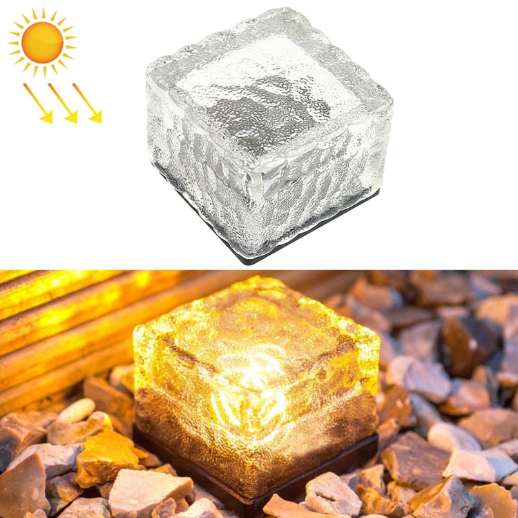 Solar Powered Square Tempered Glass Outdoor LED Buried Light Garden Decoration Lamp IP55 Waterproof，Size: 7 x 7 x 5cm My Store