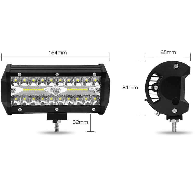 7 inch 30W 3000LM 6000K LED Strip Lamp Working Refit Off-road Vehicle Roof Strip Light