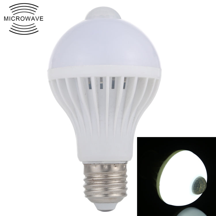 E27 7W 16 LEDs SMD 5730 450LM Infrared Motion Sensor LED Light Bulb, Sensor Distance: 4-6m, AC 220V