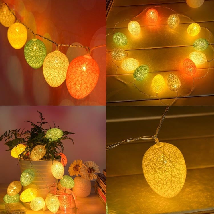 3.5m 110V 20 LEDs Cotton Thread Colour Egg Lamp String Easter Holiday Party Household Decorative Light