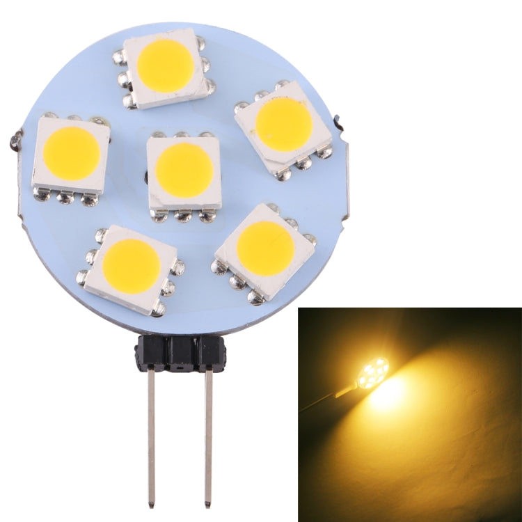 G4 6 LEDs SMD 5050 72LM 2800-3200K Stepless Dimming Energy Saving Light Pin Base Lamp Bulb, DC 12V My Store