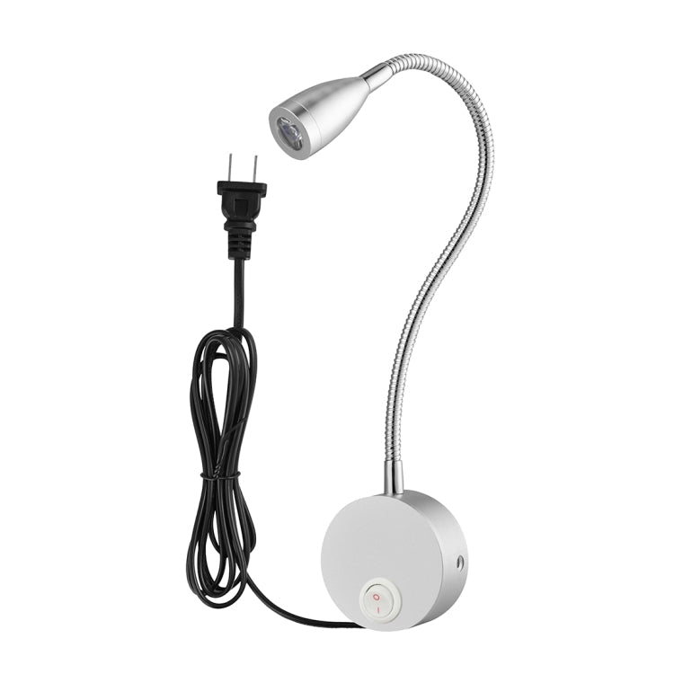 3W 160 LM 3000-3200K Flexible Goose Neck Warm White LED Reading Lamp Light Wall Mount Light Wall Sconce Lamp, Got the CE / FCC Certification, US Plug, Goose Neck Length: 30cm My Store