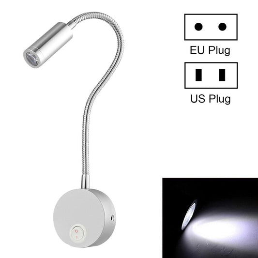 160 LM 3000-3200K Hose Spotlight Lamp Wall Mount Light Wall Sconce Lamp, Got the CE / FCC Certification, Goose Neck Length: 30cm, US/EU Plug, Default Delivery US Plug