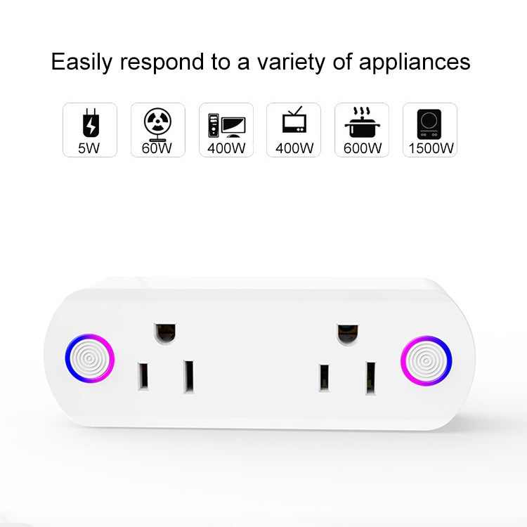 15A WiFi Remote Control Smart Socket Works with Alexa & Google Home & IFTTT, AC 100-240V, US Plug