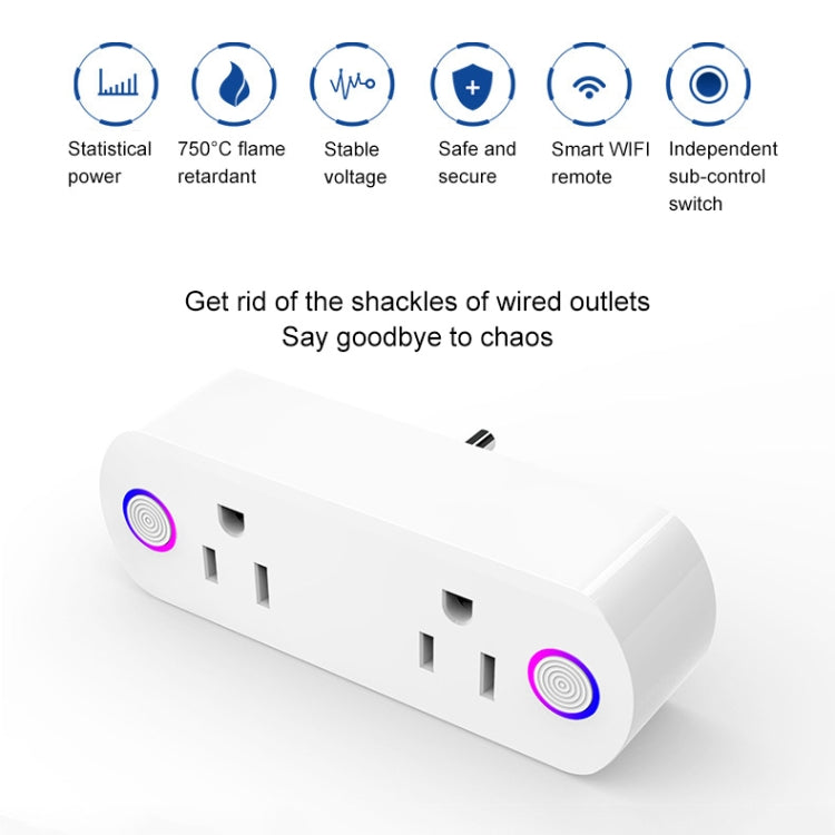 15A WiFi Remote Control Smart Socket Works with Alexa & Google Home & IFTTT, AC 100-240V, US Plug