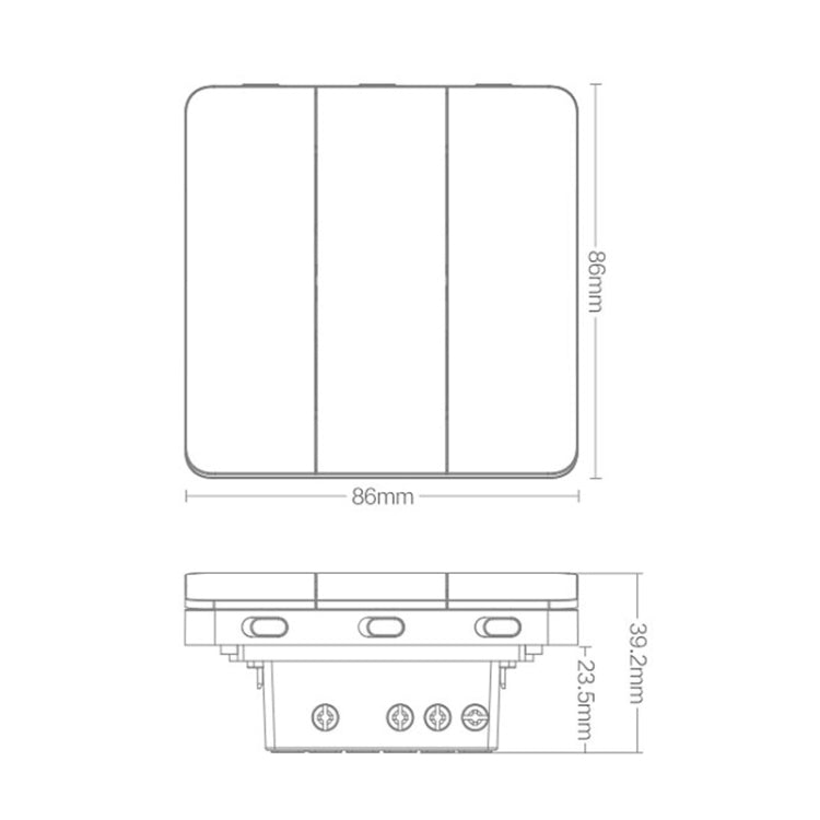 Original Xiaomi Youpin YLKG14YL Yeelight Three Buttons Smart Wall Switch My Store