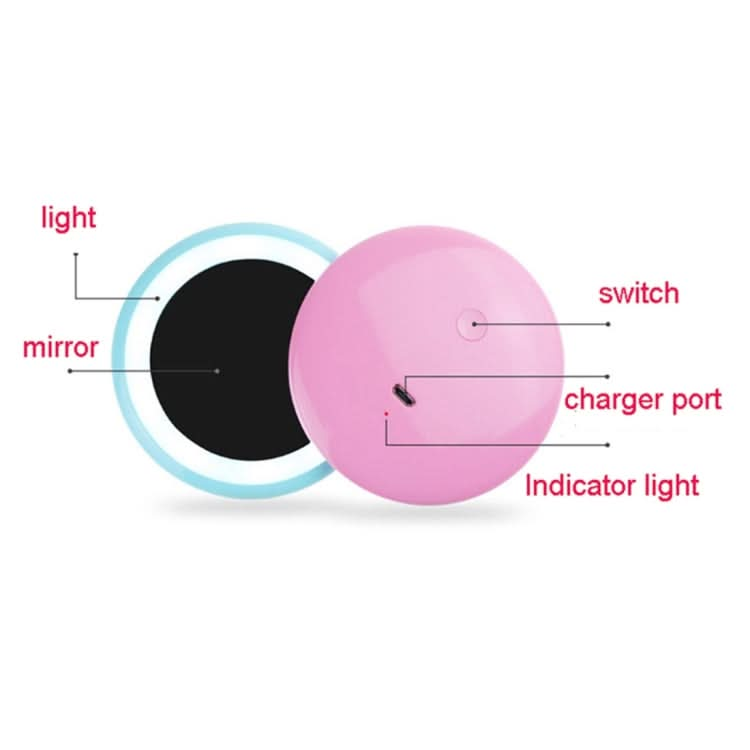 OneFire 1W 10 LEDs Multi-function Rechargeable Donut Shaped Makeup Mirror LED Desk Lamp Night Light, DC 5V Reluova