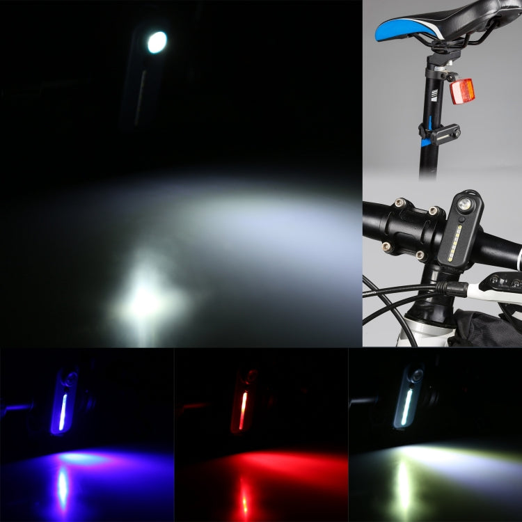 W-014 6 Lamp Beads USB-C / Type-C Rechargeable Red and Blue Warning Bicycle Tail Light Reluova