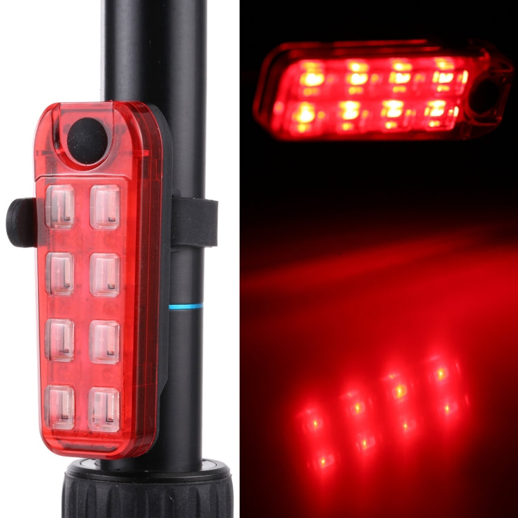 QZ-W007 8 x SMD Rechargeable Monochromatic Bicycle Safety Warning Tail Light Reluova