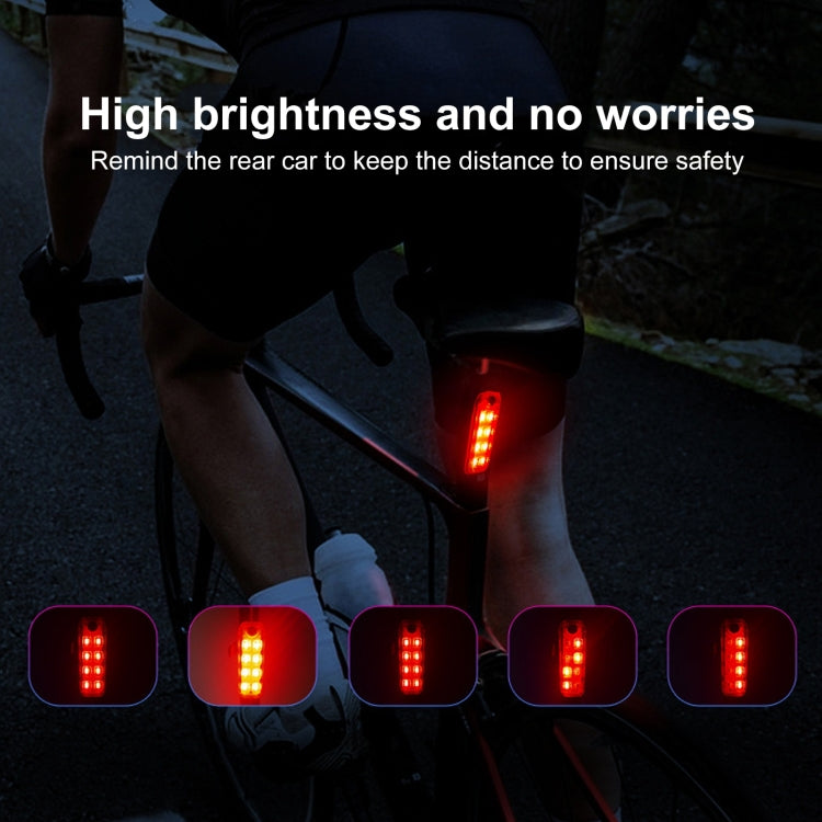 QZ-W007 8 x SMD Rechargeable Monochromatic Bicycle Safety Warning Tail Light Reluova