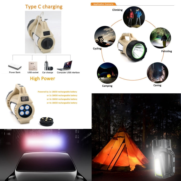 T100-A Multifunctional Rechargeable Digital Display Flashlight LED Spotlight, Lumen: 1200-1500LM My Store