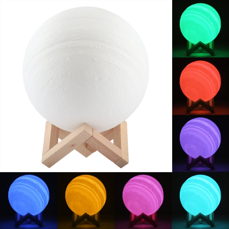 USB Charging 7-Color Changing Energy-saving LED Night Light with Wooden Holder Base My Store