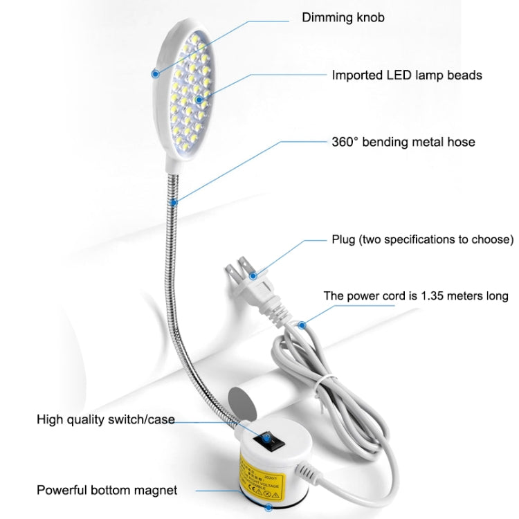 LED Sewing Machine Lamp Dimmable Magnet Working Energy-saving Lamp 22 Lamp Beads